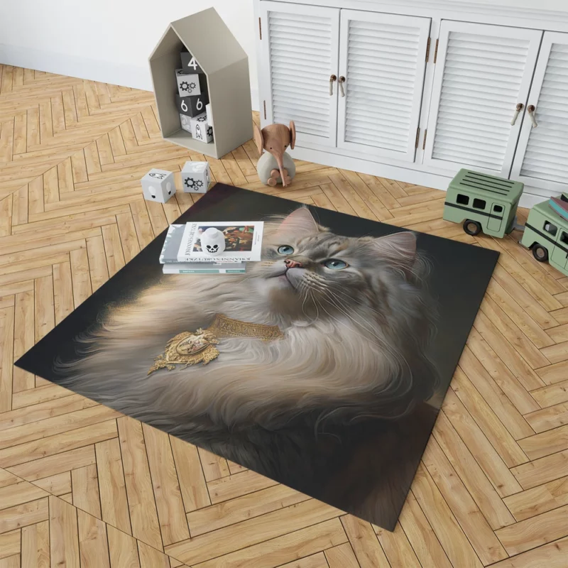 Regal and Splendid Cat Portrait Rug 1