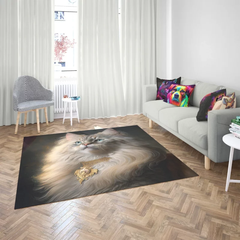 Regal and Splendid Cat Portrait Rug 2