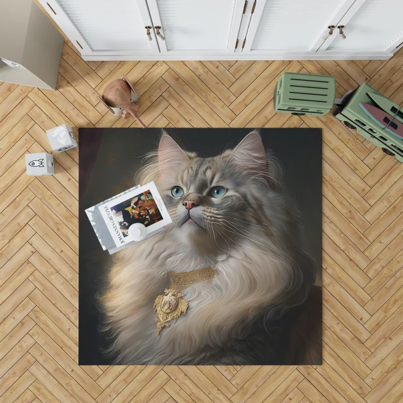 Regal and Splendid Cat Portrait Rug