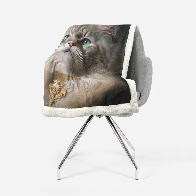 Regal and Splendid Cat Portrait Sherpa Fleece Blanket 1