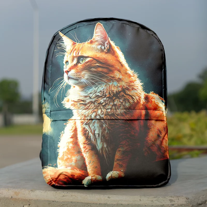 Rooftop Cat in Digital Watercolor Backpack