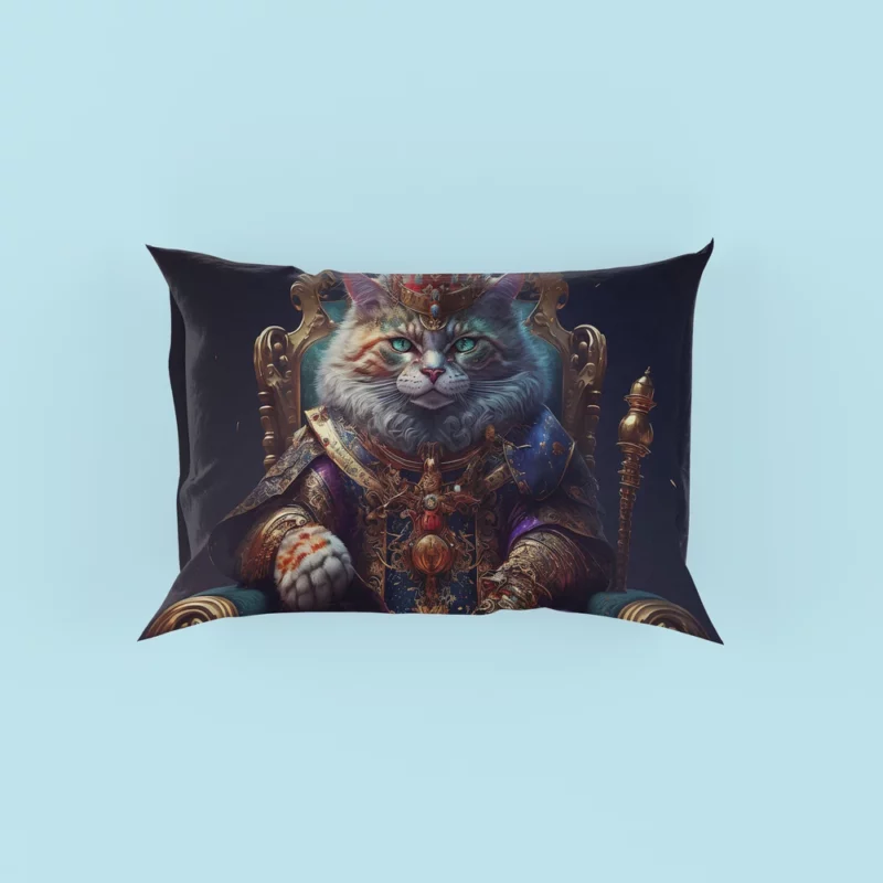 Royal Cat with Luxury Dress Pillow Cases