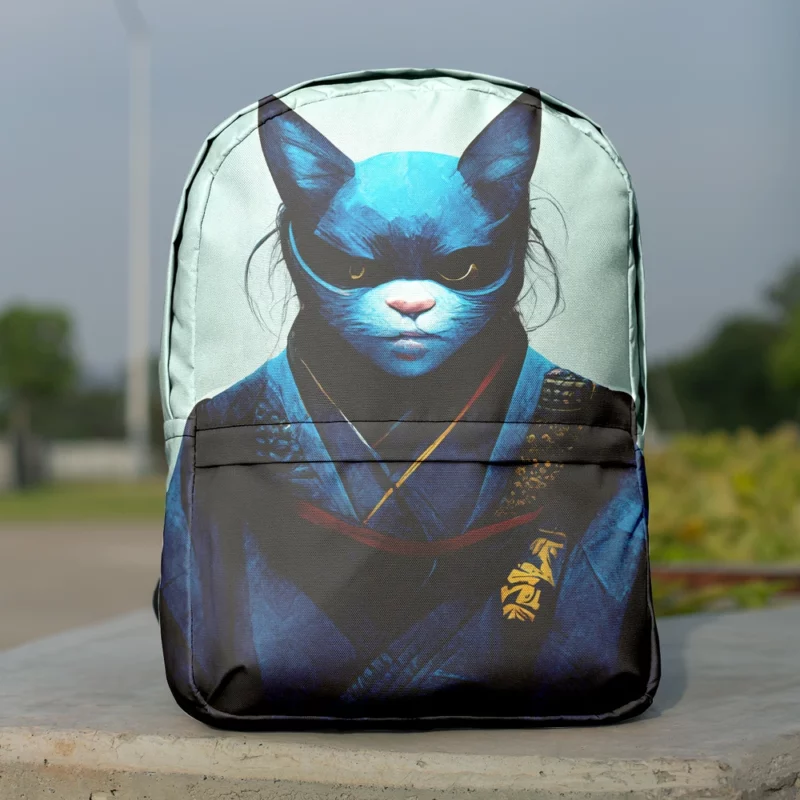 Samurai Cat Warrior Portrait Backpack