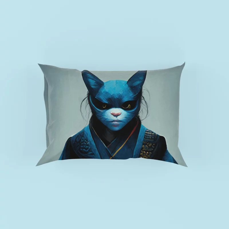 Samurai Cat Warrior Portrait Pillow Cases