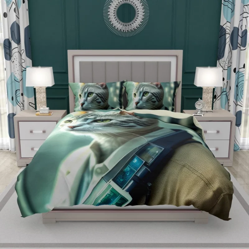 Scientist Cat in a Robot Suit Bedding Set 1