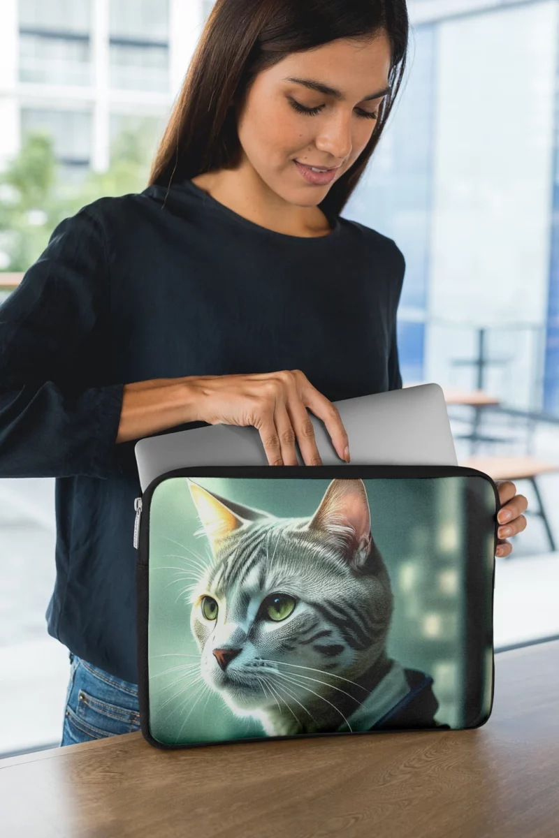 Scientist Cat in a Robot Suit Laptop Sleeve 1