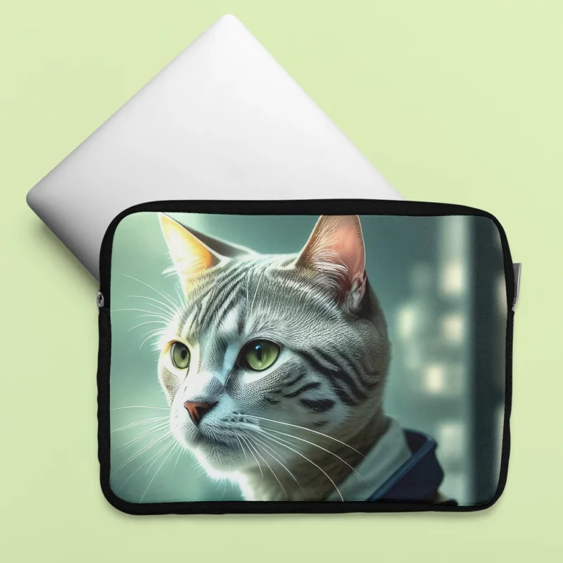 Scientist Cat in a Robot Suit Laptop Sleeve