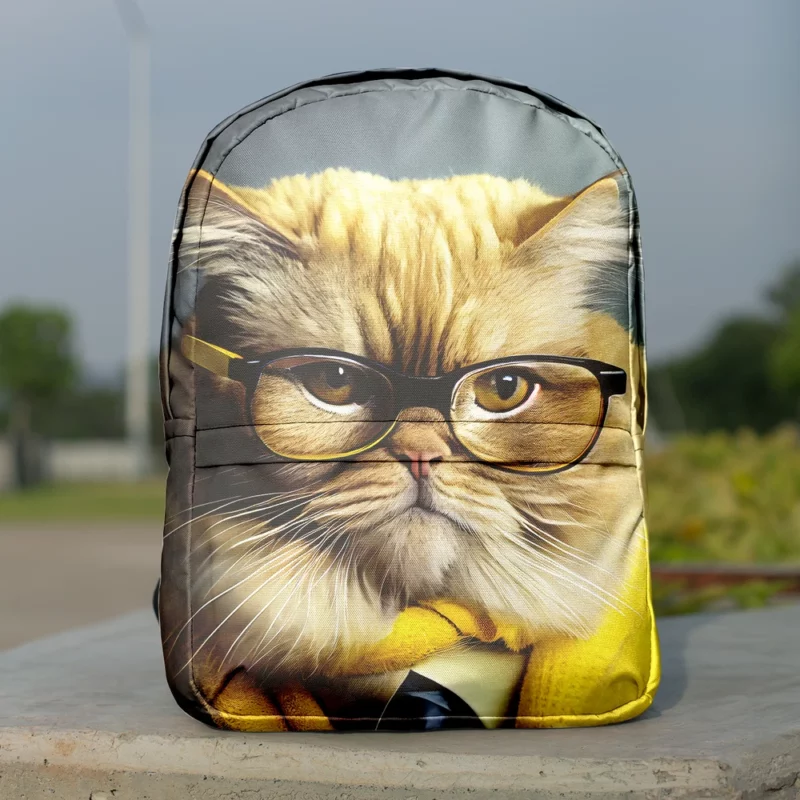 Smart Professor Cat Illustration Backpack