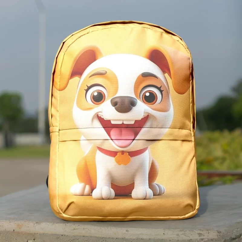 Smiling Cartoon Dog Print Backpack