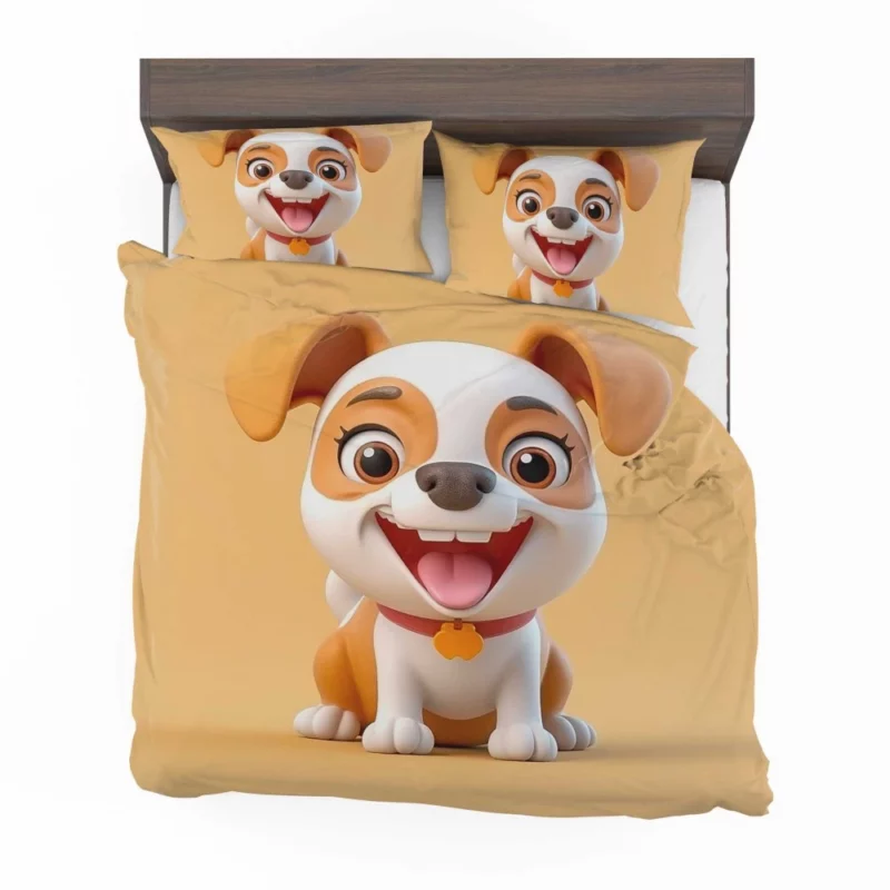 Smiling Cartoon Dog Print Bedding Set 2