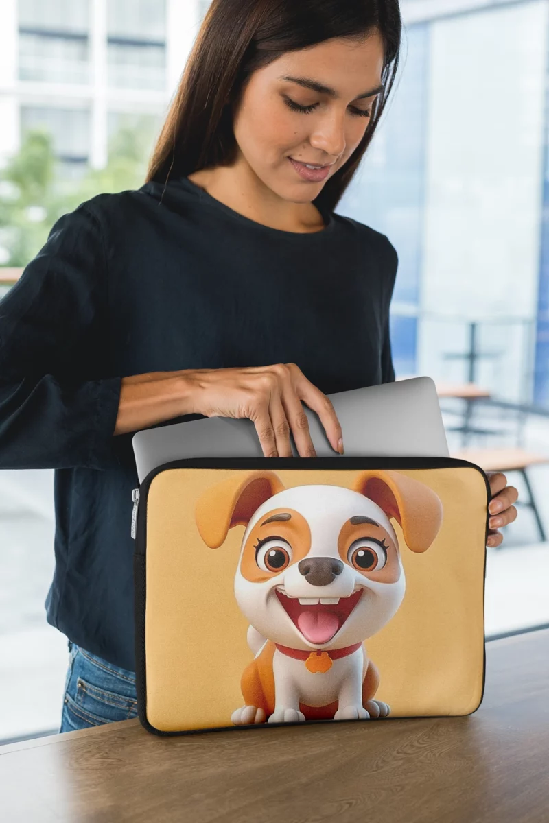 Smiling Cartoon Dog Print Laptop Sleeve 1