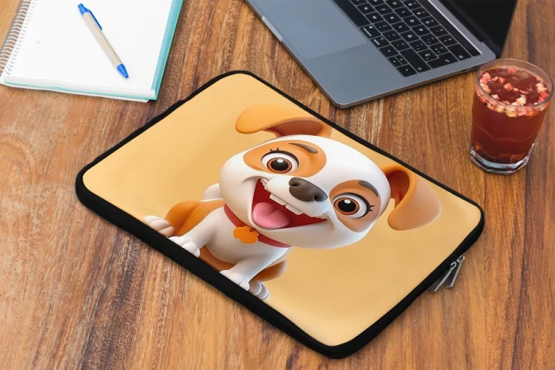 Smiling Cartoon Dog Print Laptop Sleeve 2
