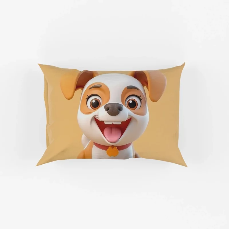 Smiling Cartoon Dog Print Pillow Cases