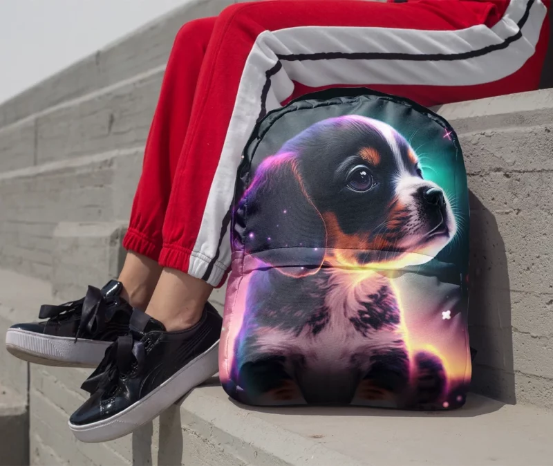 Space Backdrop Dog Painting Print Backpack 1