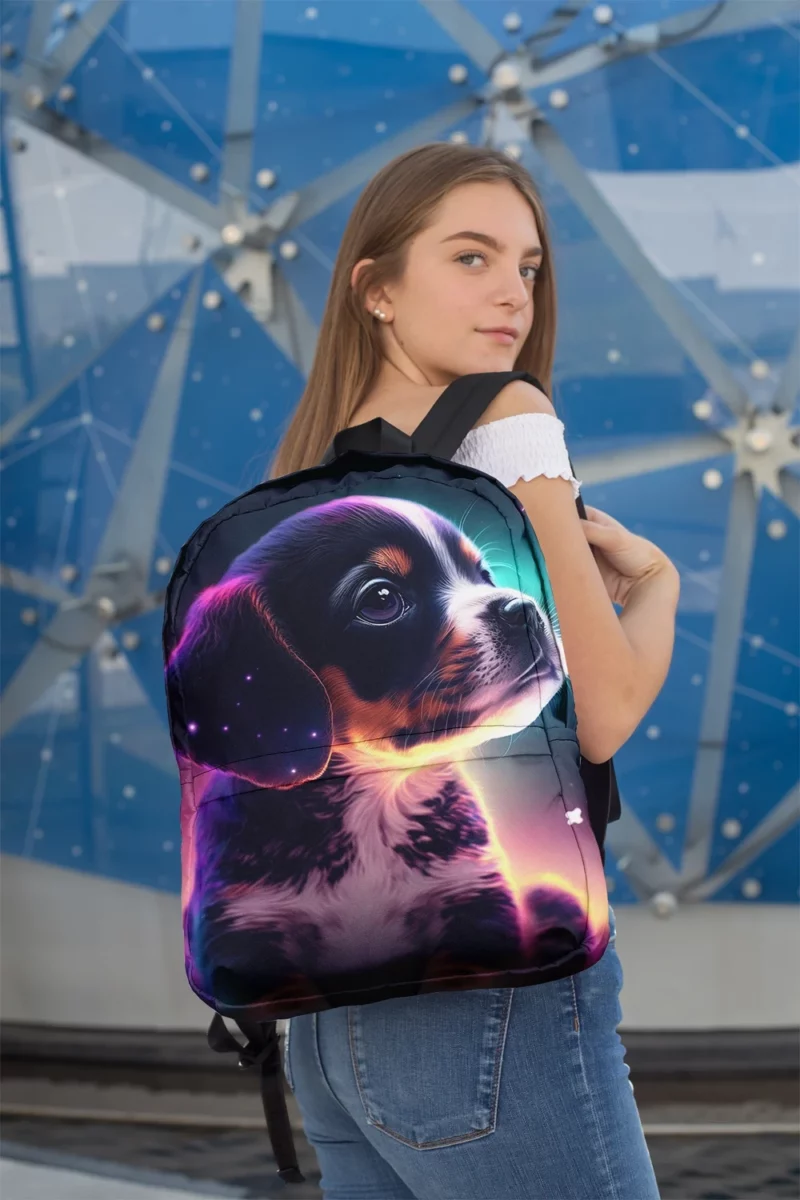 Space Backdrop Dog Painting Print Backpack 2