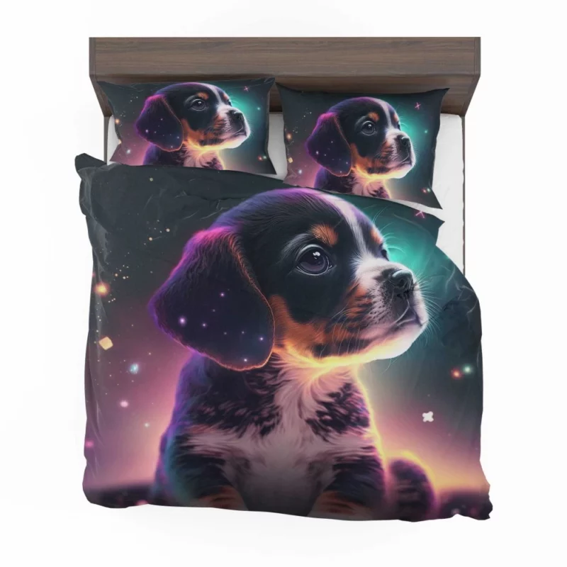 Space Backdrop Dog Painting Print Bedding Set 2