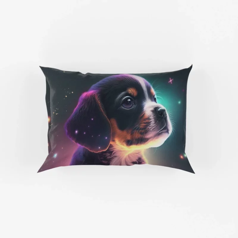 Space Backdrop Dog Painting Print Pillow Cases