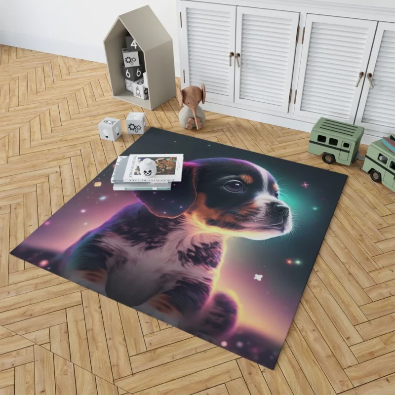 Space Backdrop Dog Painting Print Rug 1