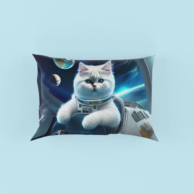 Space Ship Cat in a Space Suit Pillow Cases