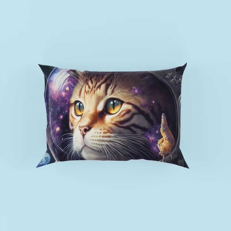 Space Suit Cat with a Space Ship Pillow Cases