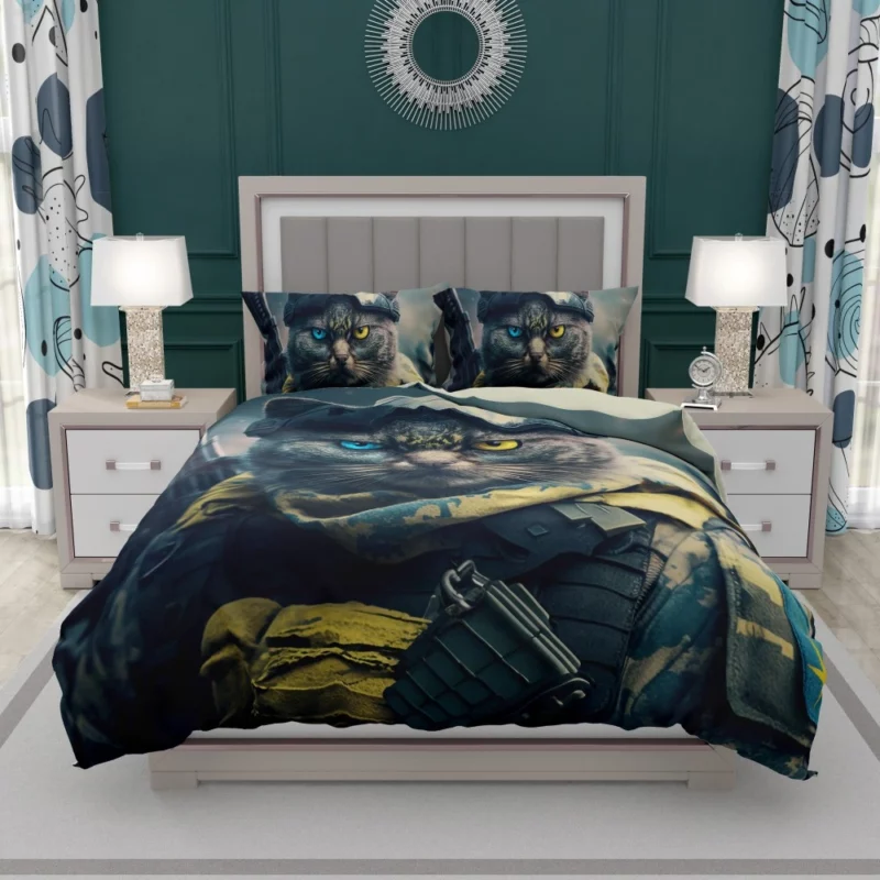 Special Forces Cat Portrait Bedding Set 1