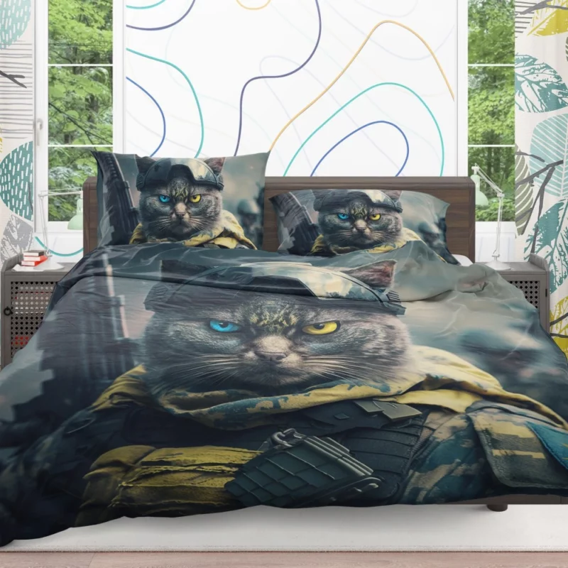 Special Forces Cat Portrait Bedding Set