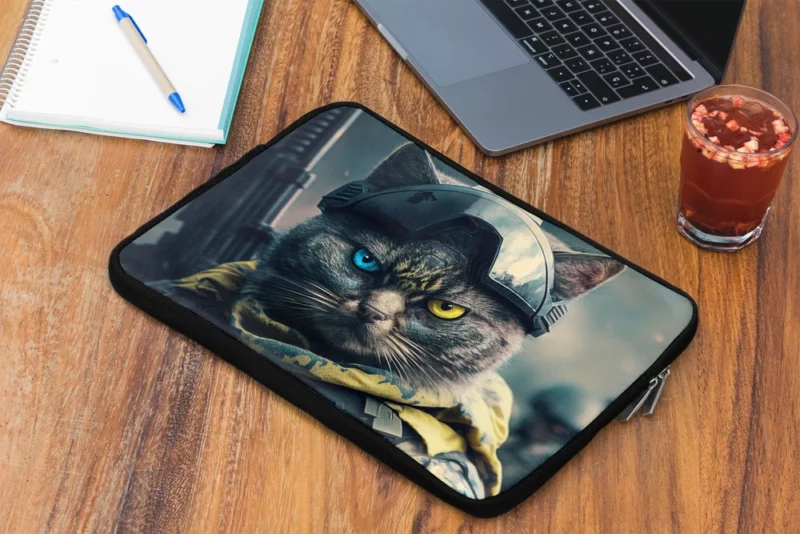 Special Forces Cat Portrait Laptop Sleeve 2