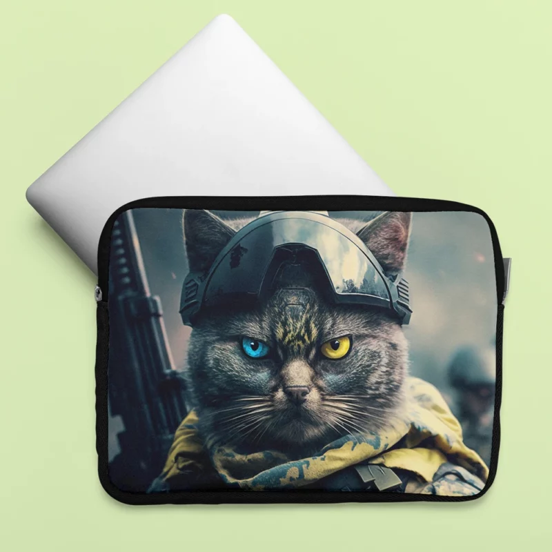 Special Forces Cat Portrait Laptop Sleeve