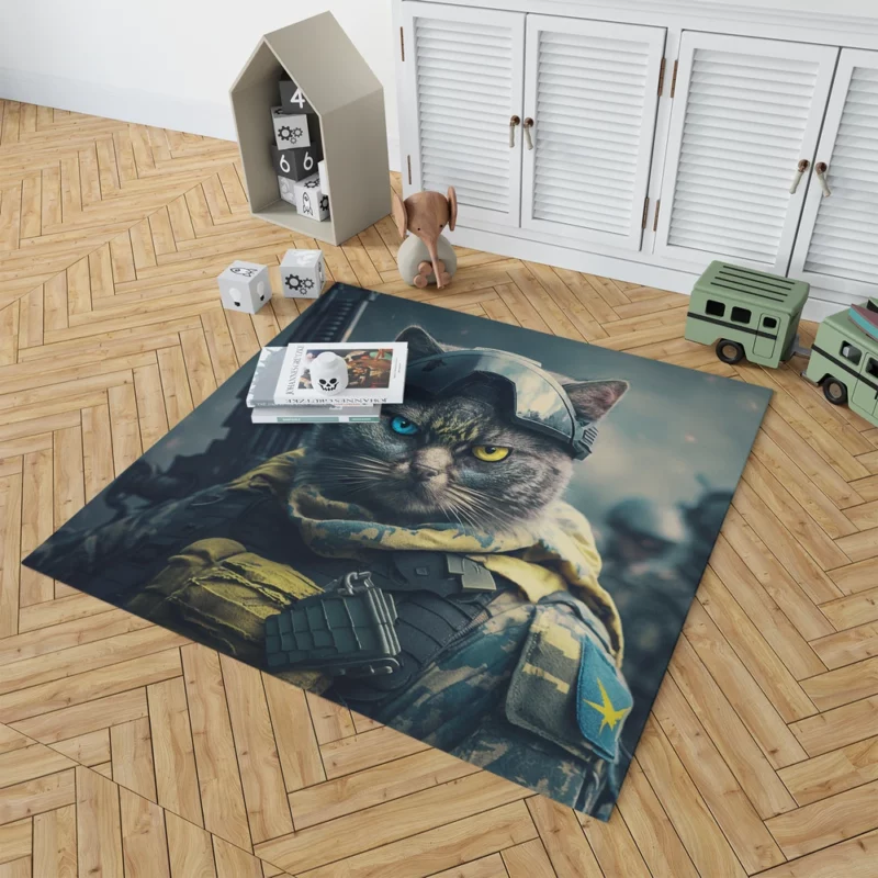 Special Forces Cat Portrait Rug 1