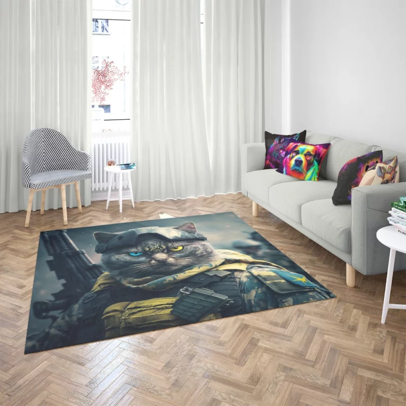 Special Forces Cat Portrait Rug 2