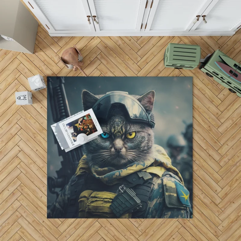 Special Forces Cat Portrait Rug