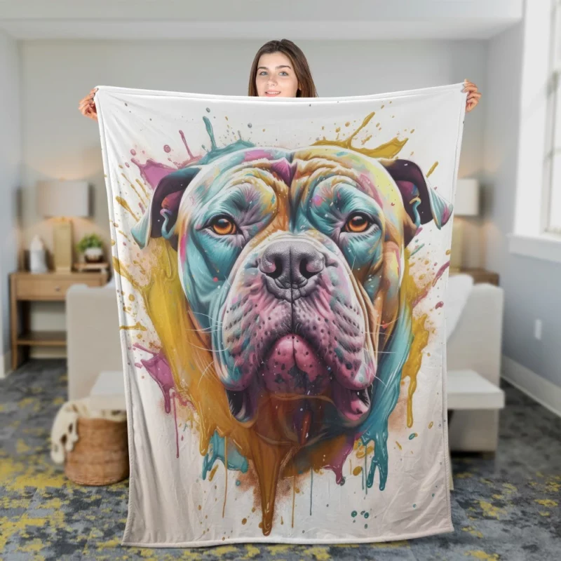 Splash Art Dog Print Fleece Blanket 2