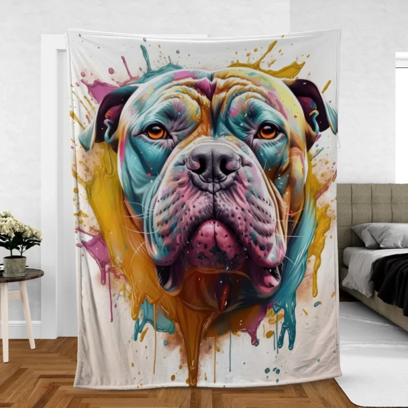 Splash Art Dog Print Fleece Blanket