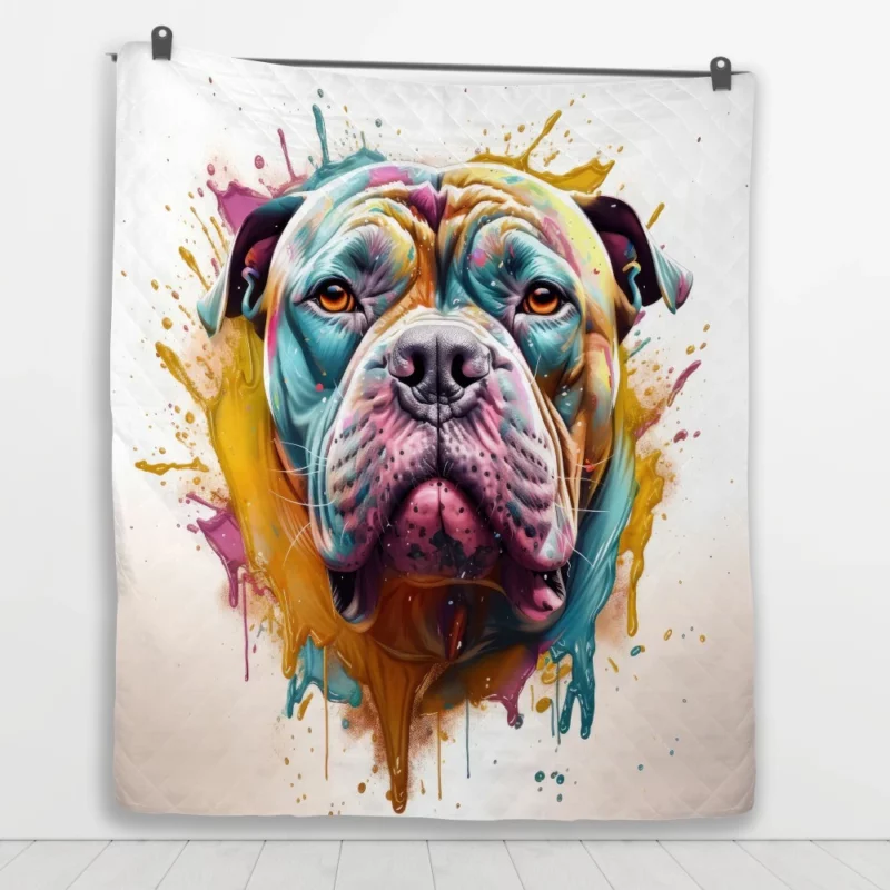 Splash Art Dog Print Quilt Blanket 1