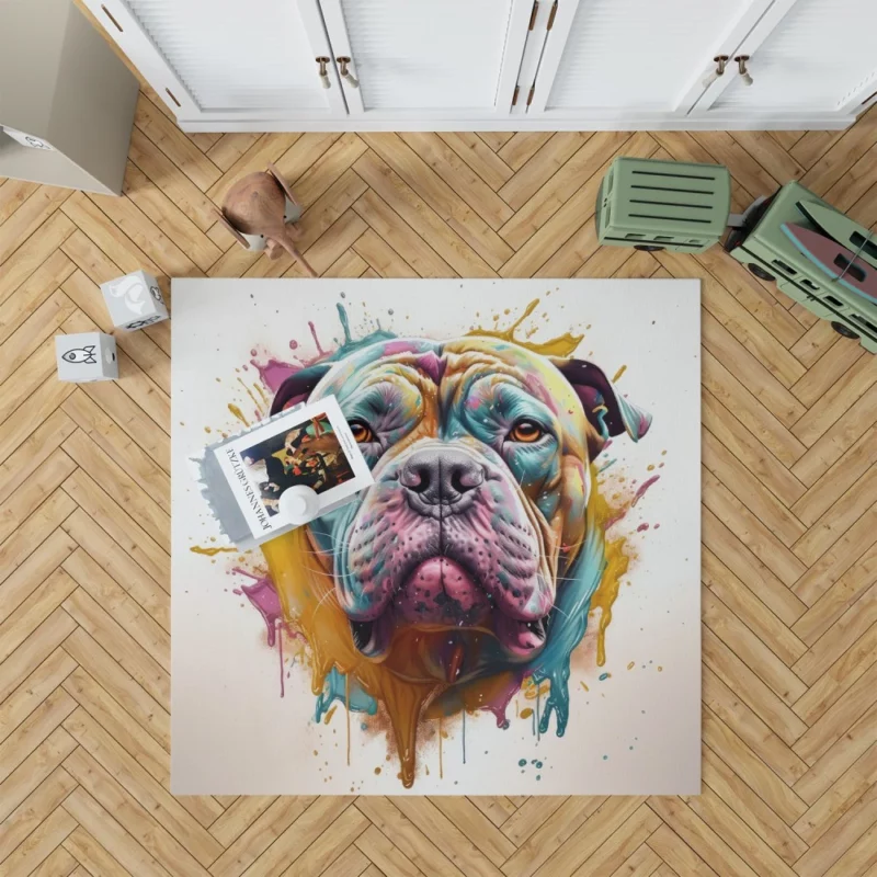 Splash Art Dog Print Rug