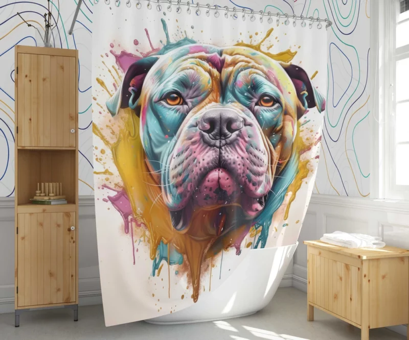 Splash Art Dog Print Shower Curtain 1