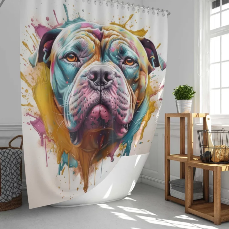 Splash Art Dog Print Shower Curtain