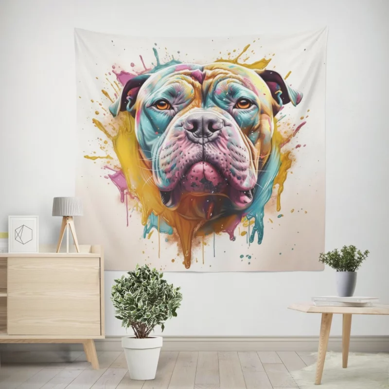 Splash Art Dog Print Wall Tapestry