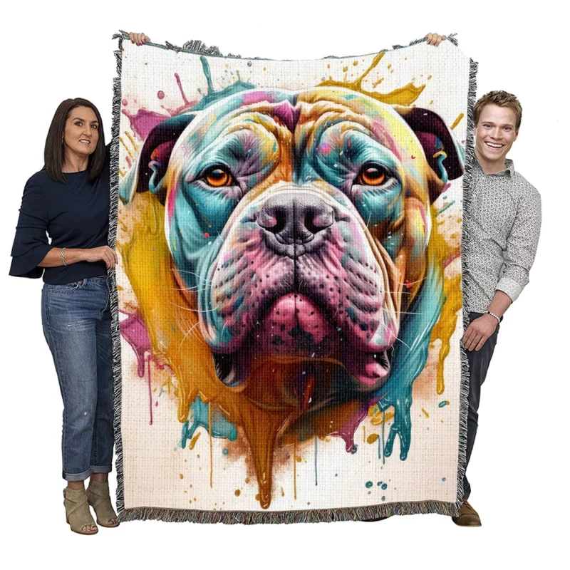 Splash Art Dog Print Woven Blanket