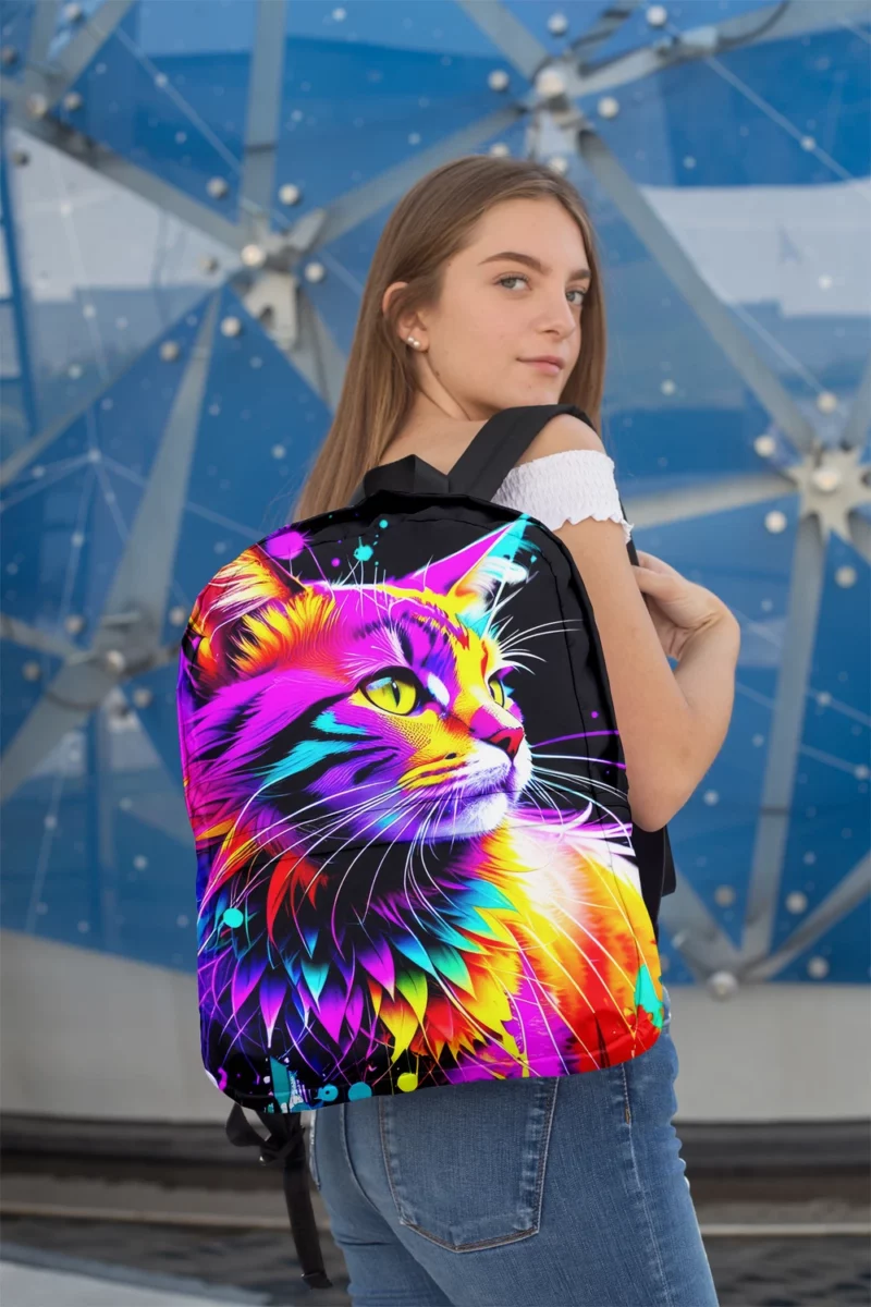 Spray Painted Cat Abstraction Backpack 2