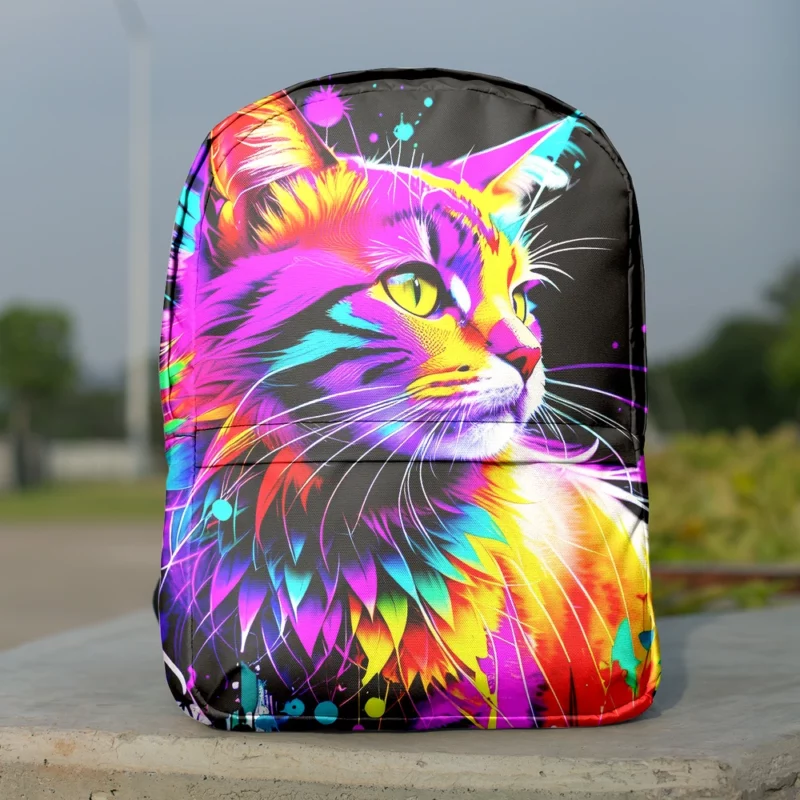 Spray Painted Cat Abstraction Backpack