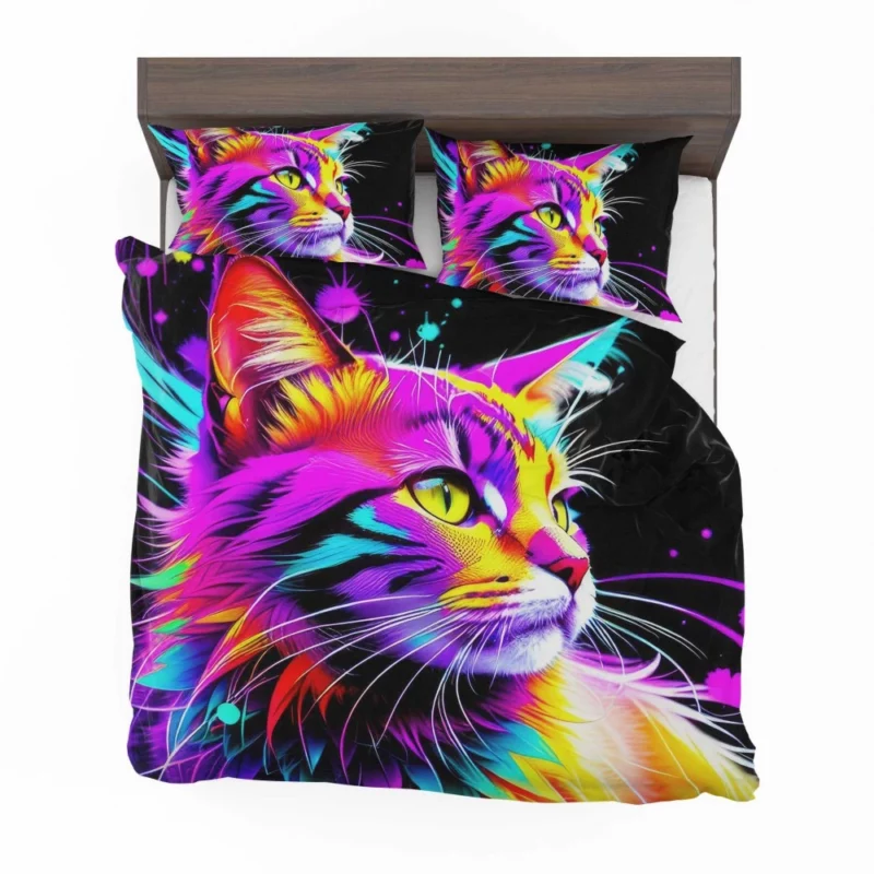 Spray Painted Cat Abstraction Bedding Set 2