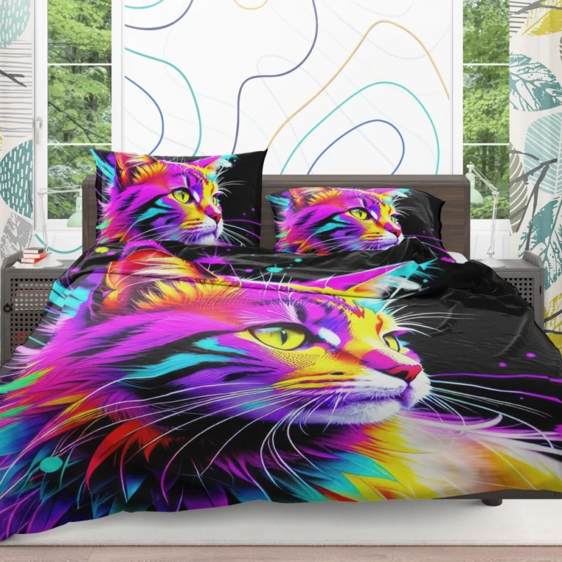 Spray Painted Cat Abstraction Bedding Set