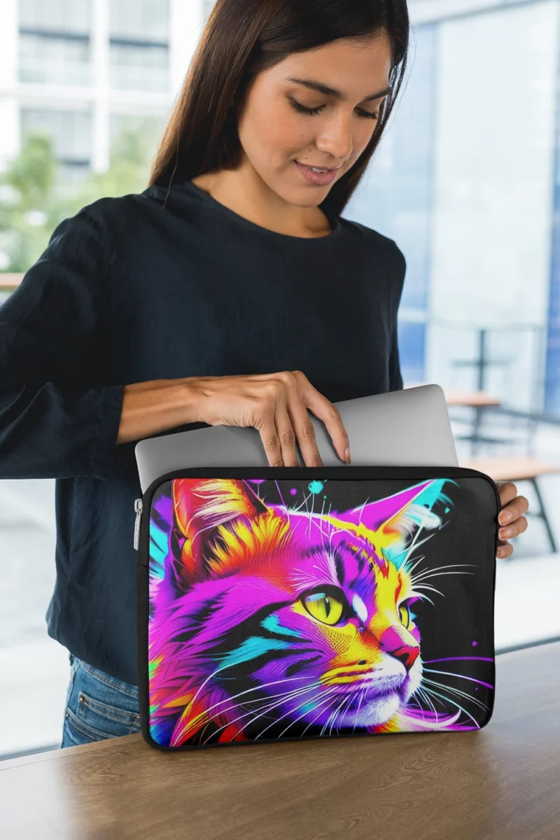 Spray Painted Cat Abstraction Laptop Sleeve 1