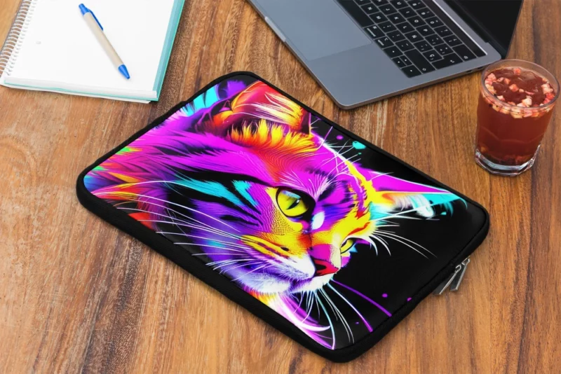 Spray Painted Cat Abstraction Laptop Sleeve 2