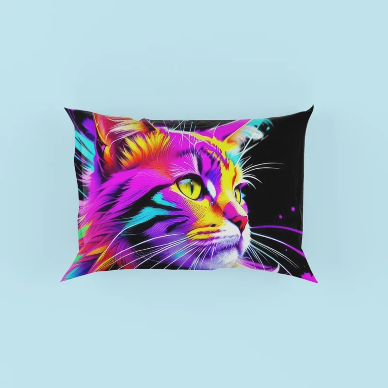 Spray Painted Cat Abstraction Pillow Cases