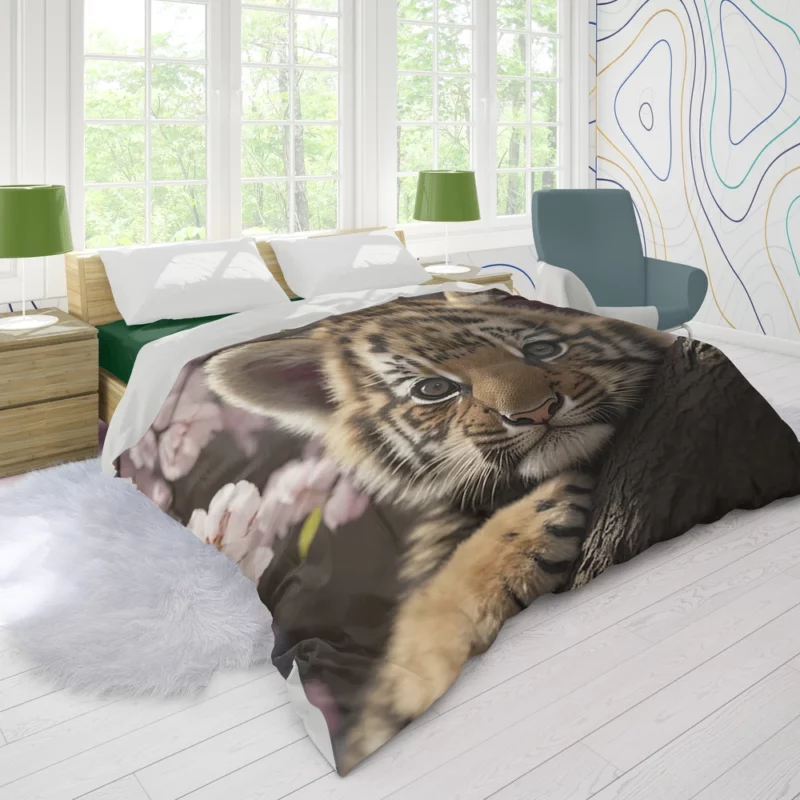 Springtime Baby Tiger Duvet Cover