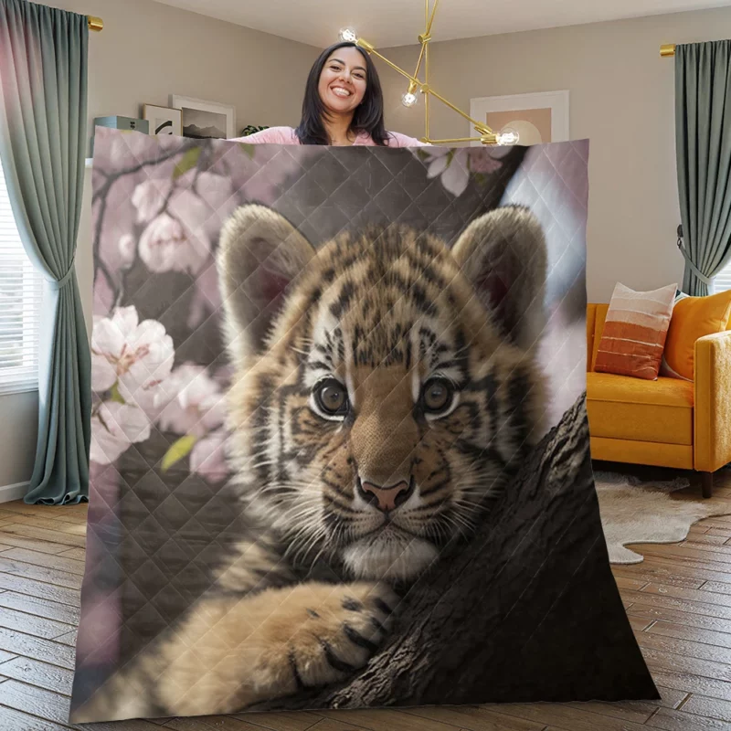 Springtime Baby Tiger Quilt Blanket