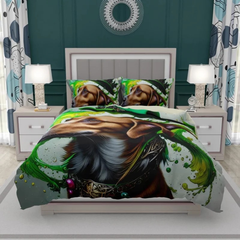 St. Patrick's Day Dog Print Bedding Set 1