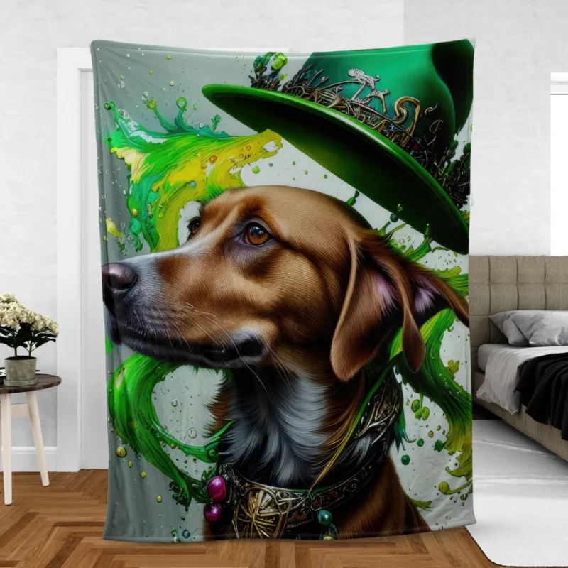 St. Patrick's Day Dog Print Fleece Blanket